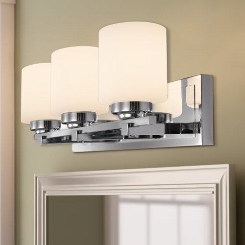 Ebern Designs Ailssa 3 Light Dimmable Bathroom Vanity Light with Milk